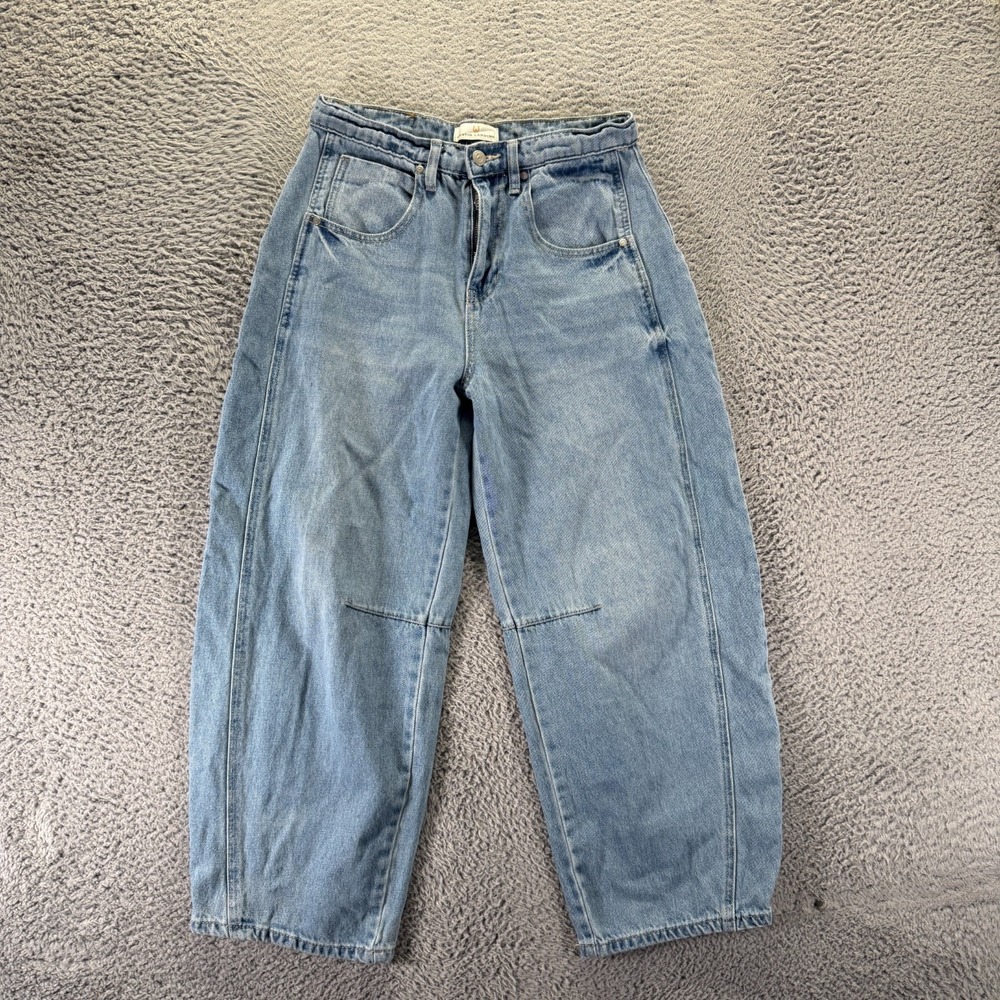 Austin Landing Jeans Women 7 Blue Cotton Denim Tapered Cropped Barrel Streetwear